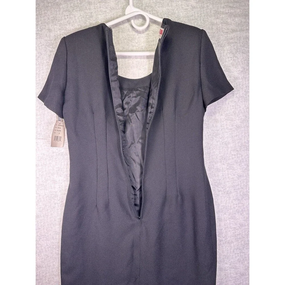 NWT Vintage Maggy London Petite Size 6P Dress Black Cap Sleeve Sheath Dress Work - Picture 5 of 9